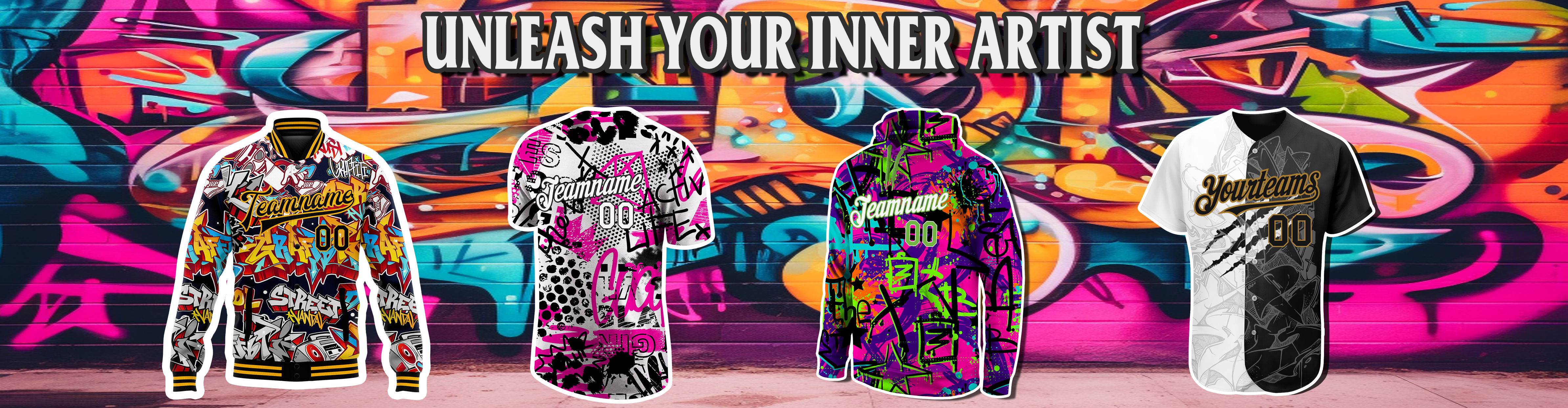 Unleash Your Inner Artist with Fansidea’s Graffiti Pattern Jerseys