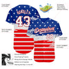 Custom Royal White-Red 3D American Flag Fashion Authentic Baseball Jersey