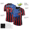 Custom Black Red-Royal 3D American Flag Fashion Performance T-Shirt