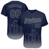 Custom Navy Gray 3D Dallas City Edition Fade Fashion Authentic Baseball Jersey