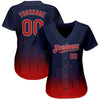 Custom Navy Red-Gray 3D Boston City Edition Fade Fashion Authentic Baseball Jersey