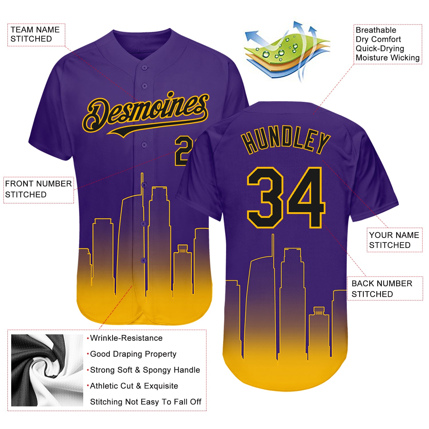 Custom Black Purple-Gold Authentic Baseball Jersey Discount