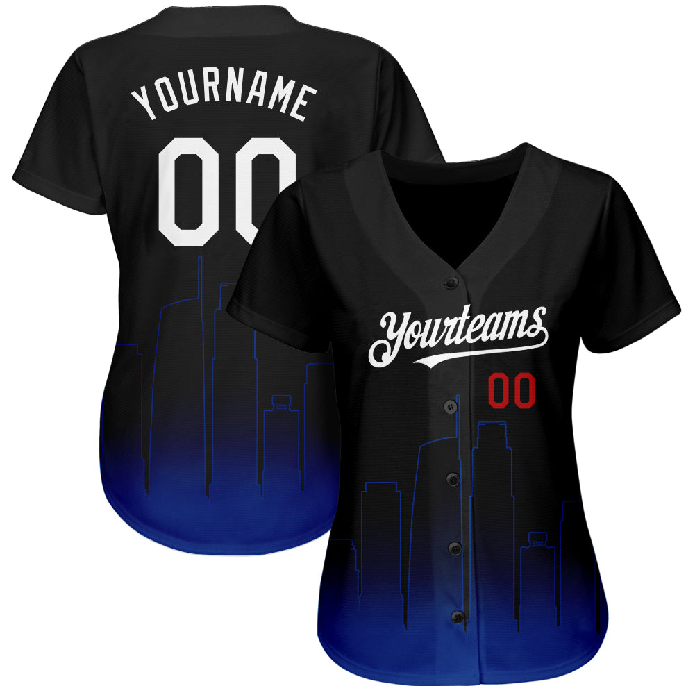 Custom White Royal-Red Authentic Baseball Jersey