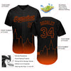 Custom Black Orange 3D Baltimore City Edition Fade Fashion Authentic Baseball Jersey