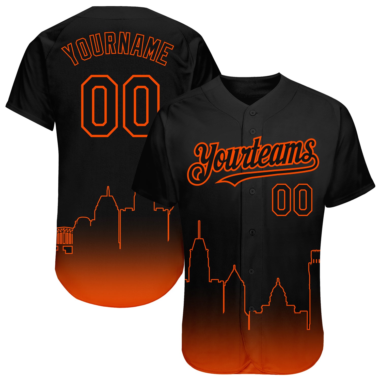 FANSIDEA Custom Black Orange Fade Fashion Authentic City Edition Basketball Jersey Youth Size:L