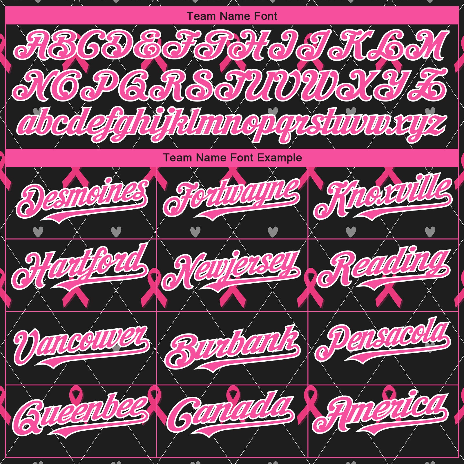 Custom Name Breast Cancer Pink Black Baseball Jerseys Shirt