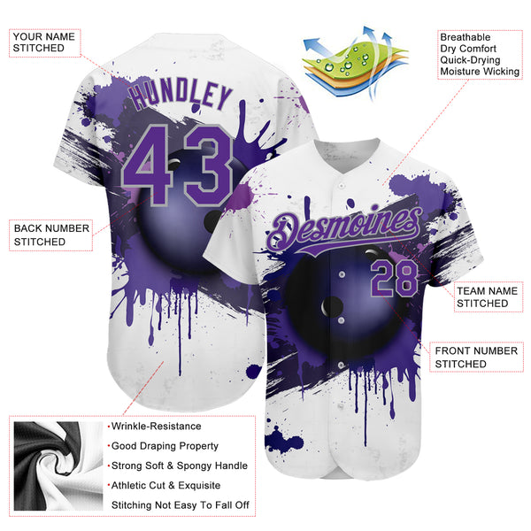 Custom Night Galaxy Space Pattern White Purple Custom Baseball Jerseys for Men & Women JN11621, L / No Piping