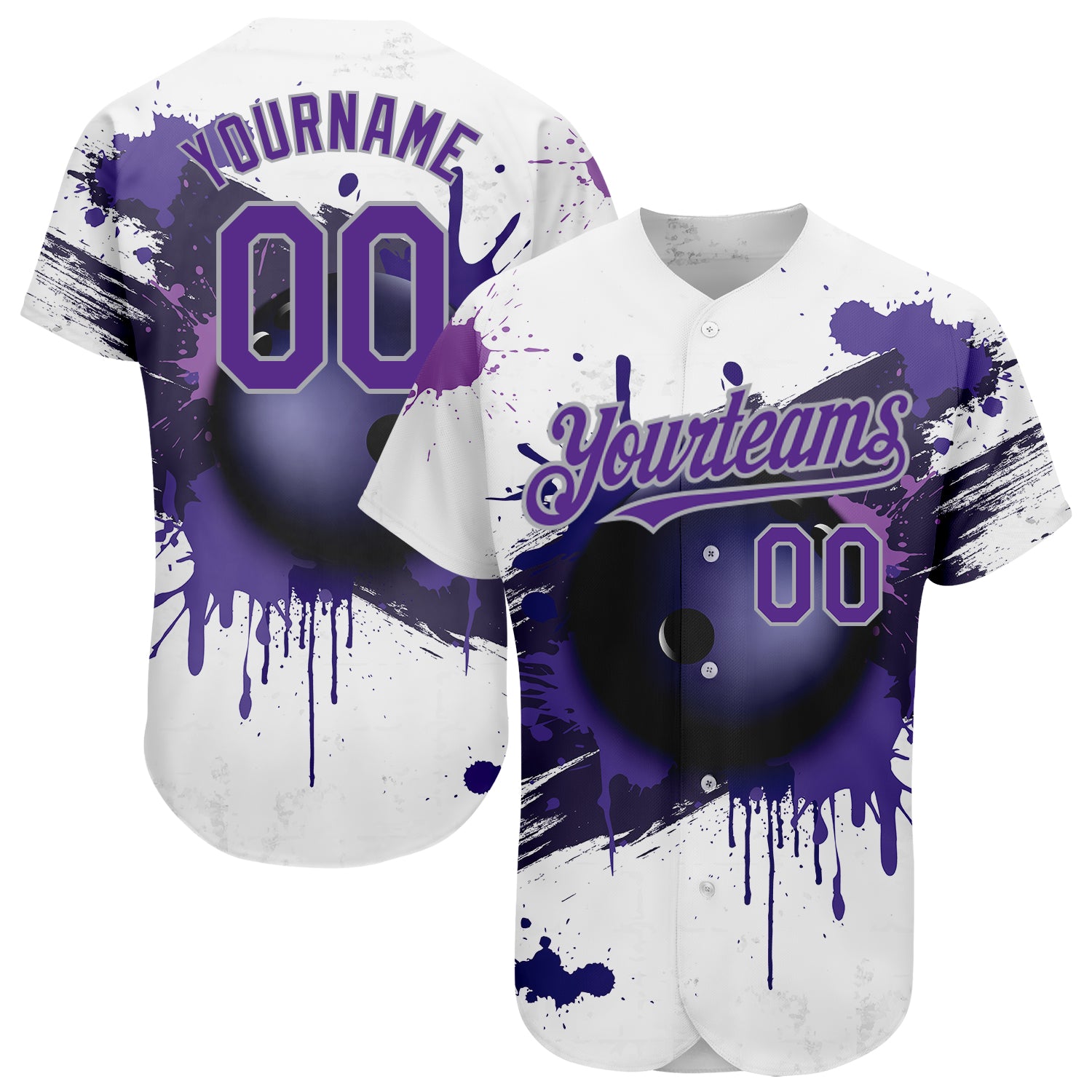 Custom Purple Baseball Jersey With White Piping Customized 