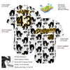 Custom White Black-Yellow 3D Pattern Design Cat Authentic Baseball Jersey