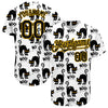 Custom White Black-Yellow 3D Pattern Design Cat Authentic Baseball Jersey