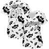 Custom White Black 3D Pattern Design Bat Authentic Baseball Jersey