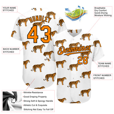 Custom Fade Fashion Baseball Jersey Orange Black-White Authentic - FansIdea