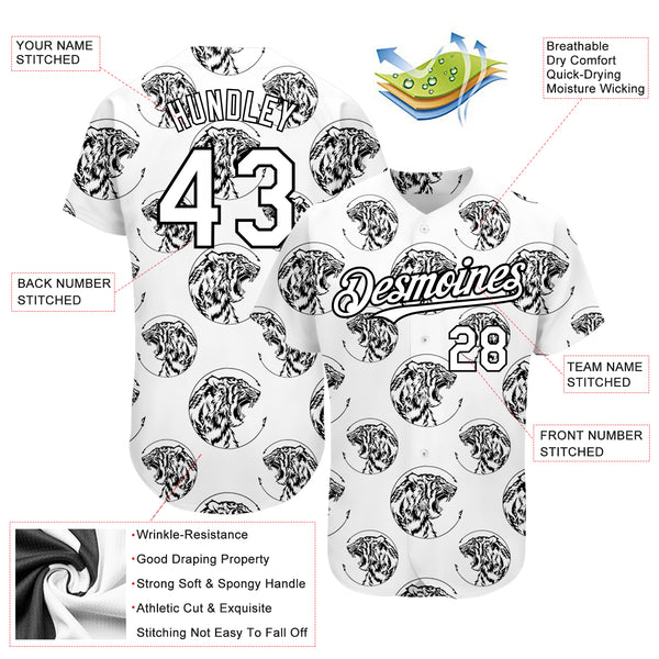 Custom Orange Orange-Black 3D Pattern Design Tiger Authentic Baseball Jersey Women's Size:3XL