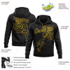 Custom Stitched Black Yellow 3D Pattern Design Tiger And Flower Sports Pullover Sweatshirt Hoodie