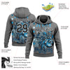 Custom Stitched Steel Gray Black-White 3D Pattern Design Tiger Sports Pullover Sweatshirt Hoodie