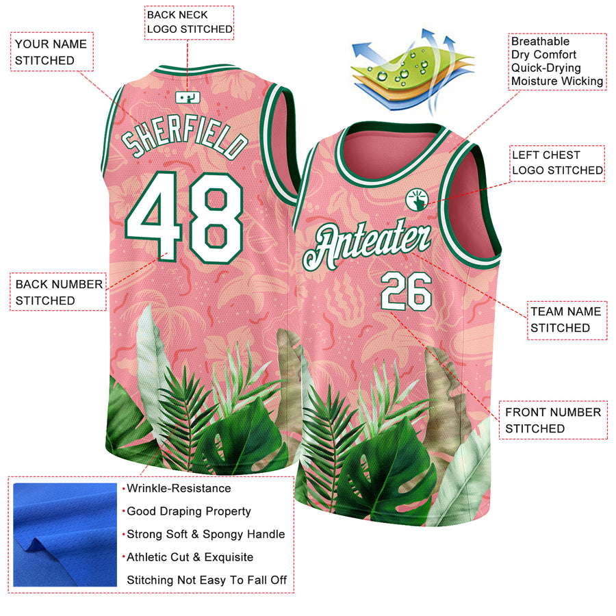 Custom 3D Pattern Cartoon Tropical Hawaii Rainforest Authentic Basketball  Jersey #fansidea #custom #fashionstyle #embroidery #customized…