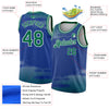 Custom Royal Kelly Green-White Triangle Shapes Authentic City Edition Basketball Jersey