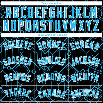 Custom Black Sky Blue-White Geometric Shapes Authentic City Edition Basketball Jersey