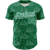 Custom Kelly Green White 3D Pattern Design Ship Frigate With Seagulls Authentic Baseball Jersey