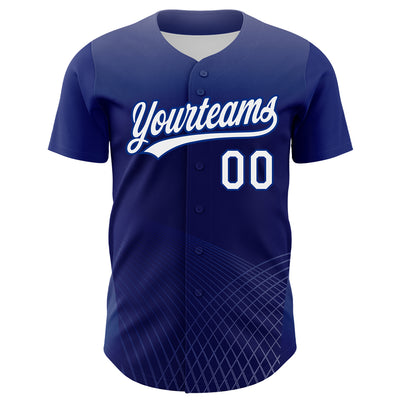 Custom Purple White-Royal 3D Pattern Design Crossed Lines Authentic Baseball Jersey