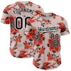 Custom Red Black-White 3D Pattern Design Northeast China Big Flower Authentic Baseball Jersey