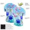 Custom Lakes Blue White-Royal 3D Pattern Design Flowers Performance T-Shirt