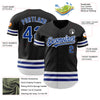 Custom Black Royal-White Line Authentic Baseball Jersey