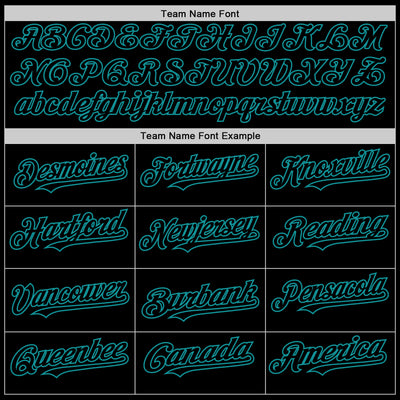 Custom Black Teal Line Authentic Baseball Jersey