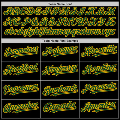 Custom Black Green-Gold Line Authentic Baseball Jersey