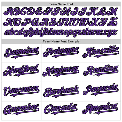 Custom White Purple-Black Line Authentic Baseball Jersey