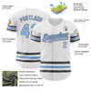 Custom White Light Blue-Steel Gray Line Authentic Baseball Jersey