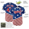 Custom Royal Red-White 3D American Flag Patriotic Authentic Baseball Jersey