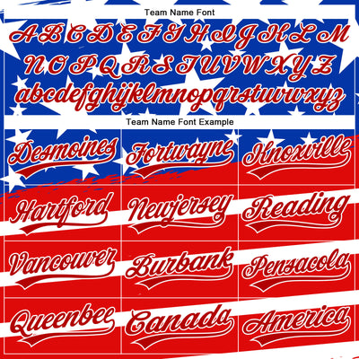 Custom Royal Red-White 3D American Flag Patriotic Authentic Baseball Jersey