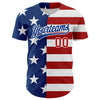 Custom White Red-Royal 3D American Flag Patriotic Authentic Baseball Jersey