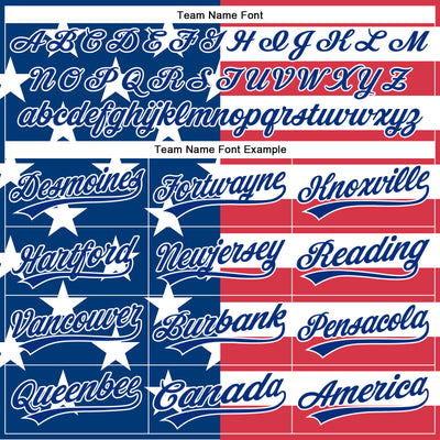 Custom White Red-Royal 3D American Flag Patriotic Authentic Baseball Jersey