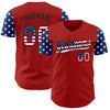 Custom Red USA Flag-Black 3D American Flag Patriotic Authentic Baseball Jersey