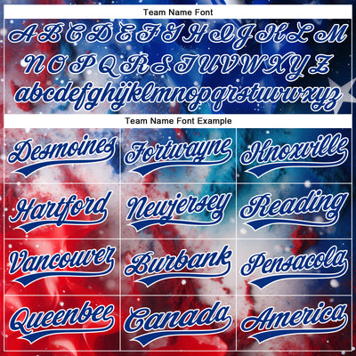 Custom Royal Red-White 3D American Flag Patriotic Authentic Baseball Jersey