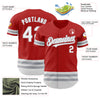 Custom Red White-Gray Line Authentic Baseball Jersey