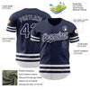 Custom Navy White Line Authentic Baseball Jersey