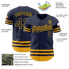 Custom Navy Gold Line Authentic Baseball Jersey