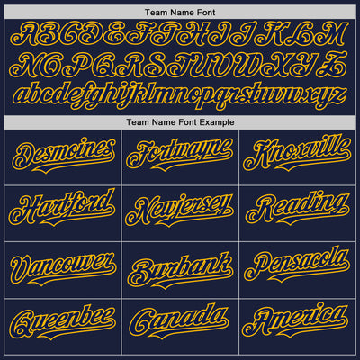 Custom Navy Gold Line Authentic Baseball Jersey