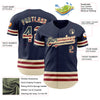 Custom Navy Vintage USA Flag Cream-Maroon Line Authentic Baseball Jersey