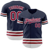 Custom Navy Maroon-White Line Authentic Baseball Jersey