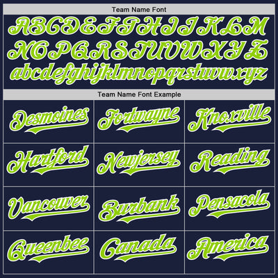 Custom Navy Neon Green-White Line Authentic Baseball Jersey