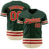 Custom Green Red-Cream Line Authentic Baseball Jersey