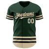 Custom Green Cream-Black Line Authentic Baseball Jersey