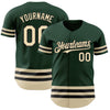 Custom Green Cream-Black Line Authentic Baseball Jersey