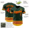 Custom Green Red-Gold Line Authentic Baseball Jersey