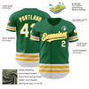 Custom Kelly Green White-Gold Line Authentic Baseball Jersey