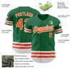 Custom Kelly Green Orange-White Line Authentic Baseball Jersey